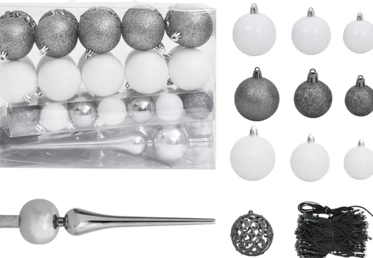 Furniture Limited Kerststukjes> - Kerstboom Met Led's, Kerstballen En Sneeuw Smal 120 Cm Groen