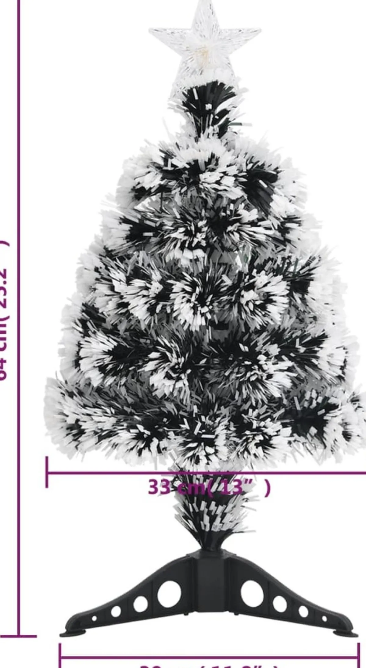 Furniture Limited Kerststukjes> - Kerstboom Met Led's 64 Cm Glasvezel Groen En Wit
