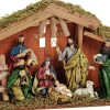 Merkloos Kerststallen>G. Wurm - Complete Kerststal - Inclusief Kerstbeelden - 30 X 21 X 10 Cm - Hout