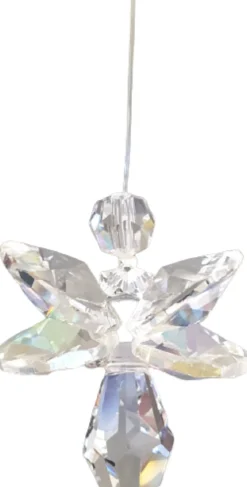 CrystalDesign Kerstbeelden>Geluksengel Aurora Borealis Raamhanger, Gemaakt Met O.A. Swarovski Kristallen(32% Volloodkristal) Suncatcher, Beschermengel, Engel, Engeltje, Kristal, Kerstengel, Kerst, Kerstdecoratie, Raamdecoratie,Cadeau, Hanger,Decoratie,Raamkristal, Kerst-Pakket