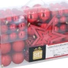 Gifts@Home Kerstboomversieringen>Giftsome Kerstballen Set - Plastic Kerstballen - Incl. Piek - O 3/4/6 Cm - Kerstversiering Kerstboom - 101 Stuks: Mat, Glanzend, Glitter En Open - Rood