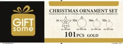 Gifts@Home Kerstboomversieringen>Giftsome Kerstballen Set - Plastic Kerstballen - Incl. Piek - O 3/4/6 Cm - Kerstversiering Kerstboom - 101 Stuks: Mat, Glanzend, Glitter En Open - Goud
