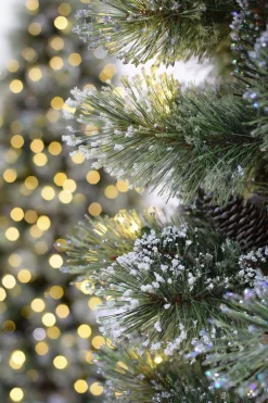 National Tree Company Glittery Bristle Kunstkerstboom - 213 Cm O 65 Cm - Besneeuwd, Dennenappels & Glitter - Metalen Voet Flash Sale