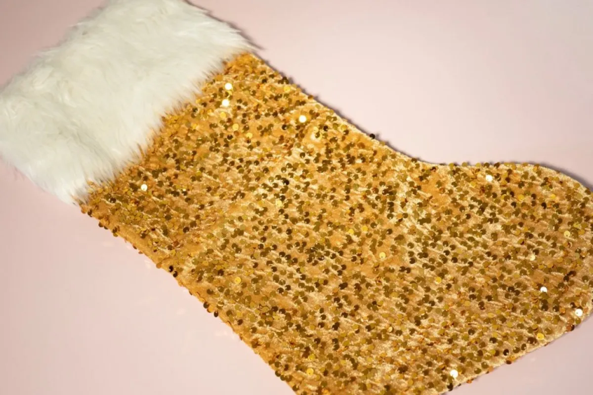 4 season must haves Kerstsokken>Gouden Christmas Stocking | Kerstsok | Kerstdecoratie | Kerst Sok | Stocking | Goud | Santas Stockings