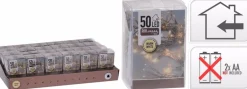 Merkloos Guirlandes>Groene Dennenslingers - 270 X 25 Cm - Incl. Kerstverlichting Warm Wit 50 Lampjes