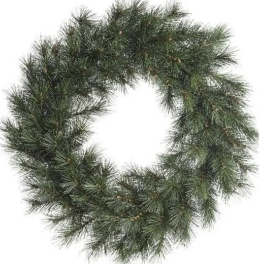 Decoris Kerstkransen>Groene Kerstkrans 50 Cm Malmo Voor De Deur/Poort Met Gouden Hanger - Kerstversiering/Kerstdecoratie Kransen