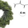 Decoris Kerstkransen>Groene Kerstkrans/Dennenkrans/Deurkrans 50 Cm Inclusief Helder Witte Verlichting