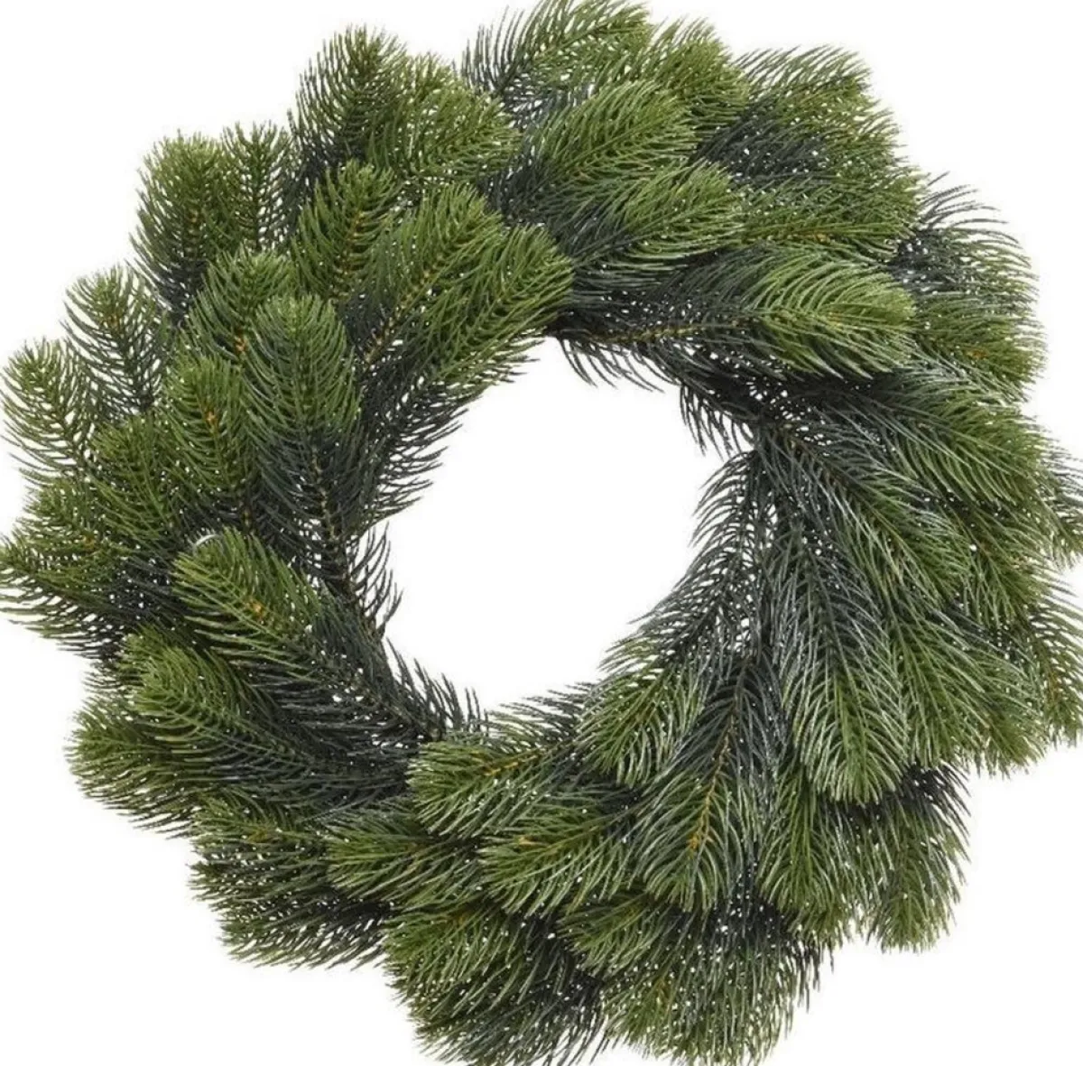 Decoris Kerstkransen>Groene Kerstkrans/Dennenkrans/Deurkrans 50 Cm Inclusief Warm Witte Verlichting