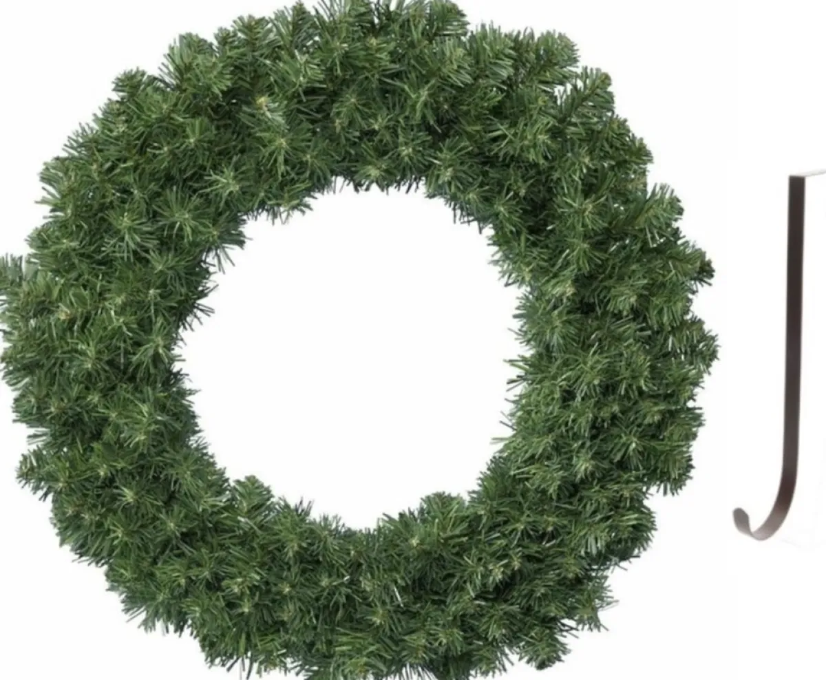 Decoris Kerstkransen>Groene Kerstkransen/Dennenkransen 50 Cm Kerstversiering Met Ijzeren Hanger - Kerstversiering/Kerstdecoratie Kransen