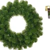 Mica Decorations Kerstkransen>Groene Kerstkransen/Deurkransen 45 Cm Met Gouden Hanger - Kerstversiering/Kerstdecoratie Kransen