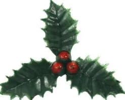Merkloos Kerststukjes>Groene Kersttakjes Op Steker
