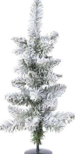 Everlands Groene Kunst Mini Kerstboom/Kerstboompje 60 Cm Met Sneeuw En Voet- Kerstversieringen/Kerstdecoraties Shop