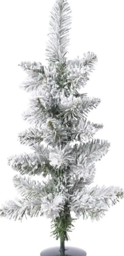 Everlands Groene Kunst Mini Kerstboom/Kerstboompje 60 Cm Met Sneeuw En Voet- Kerstversieringen/Kerstdecoraties Shop
