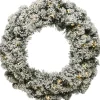 Decoris Kerstkransen>Groen/Witte Kerstkrans 50 Cm Imperial Met Kunstsneeuw En Led-Lichtjes - Kerstkransen Kerstversieringen/Kerstdecoraties