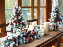 Trend24 Guirlandes></noscript>Guirlande - Kerst Guirlande - Kerstguirlande - Kerstslinger - Deurkrans - Dennenslinger - Kerstslinger - Dennentak - 180 Cm (360 Cm Samen) - Groen - Wit - 2 Stuks