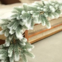 Trend24 Guirlandes></noscript>Guirlande - Kerst Guirlande - Kerstguirlande - Kerstslinger - Deurkrans - Dennenslinger - Kerstslinger - Dennentak - 180 Cm (360 Cm Samen) - Groen - Wit - 2 Stuks