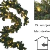ChristmasGoodz Guirlandes>Guirlande Met Verlichting - Guirlande - Kerstguirlande - Kertversiering - Kerst - 2.7 Meter - 35 Lampjes - Netstroom