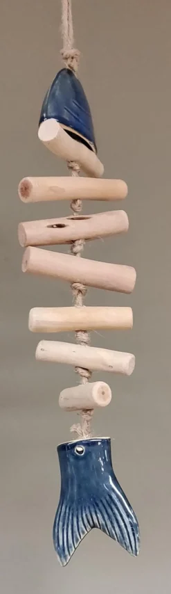 Gilde handwerk Guirlandes></noscript>Guirlande Vis Drijfhout Keramiek 57 Cm Beach Hanger