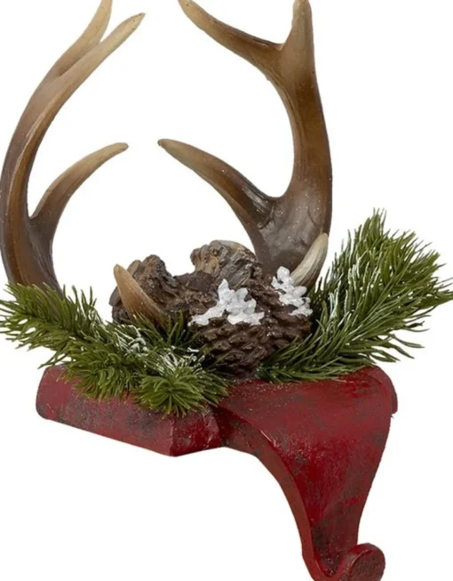 Trendybywave Kerstsokken>Haak Kerstsok Gewei 18*24*15 Cm Rood, Bruin Kunststof
