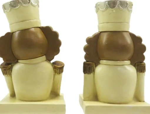 Trendybywave Kerstsokken>Haak Kerstsok Set Van 2 Notenkraker 12 Cm Beige Bruin Kunststof Kerstdecoratie