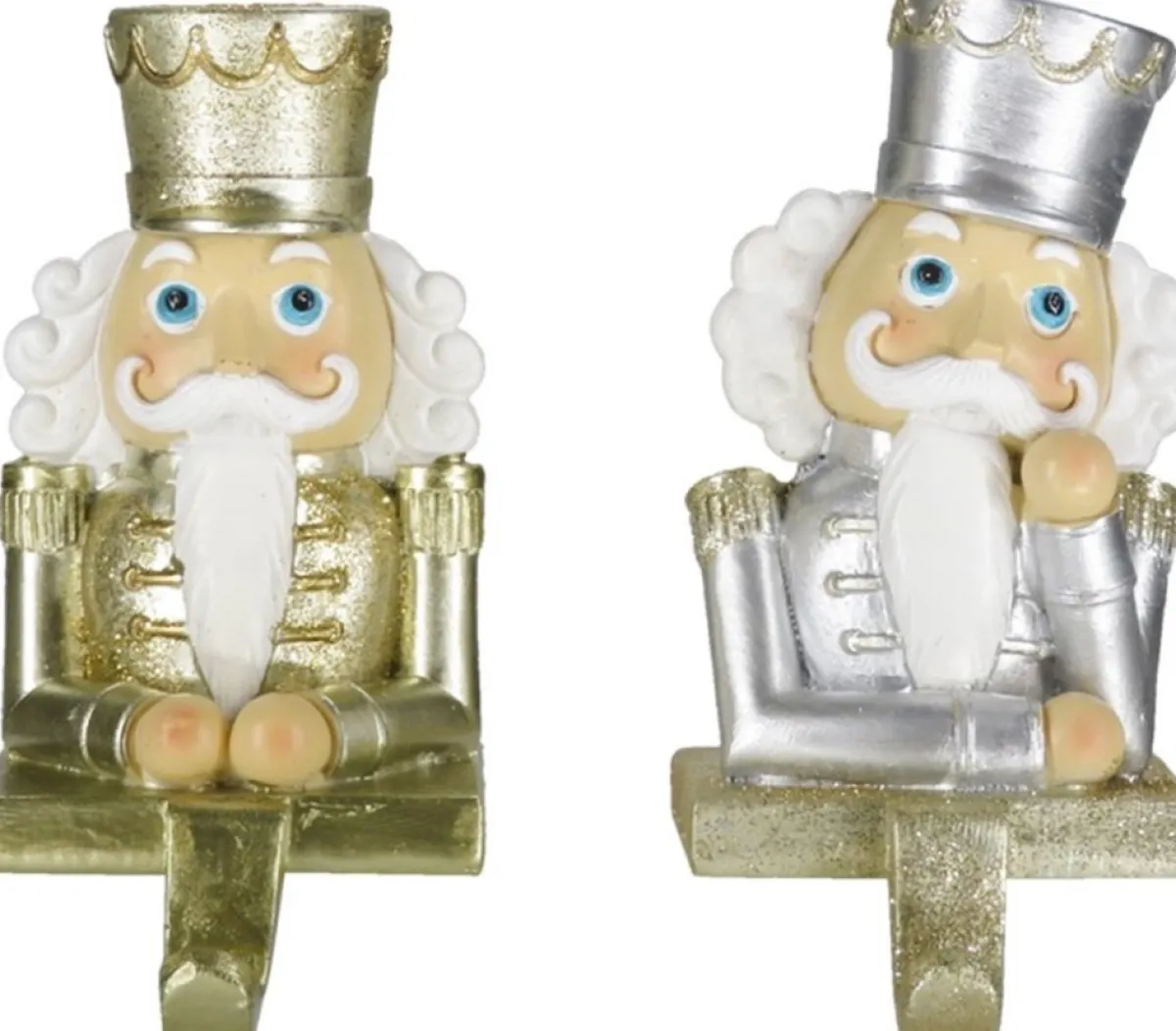 Trendybywave Kerstsokken>Haak Kerstsok Set Van 2 Notenkraker 12 Cm Goudkleurig Kunststof Kerstdecoratie