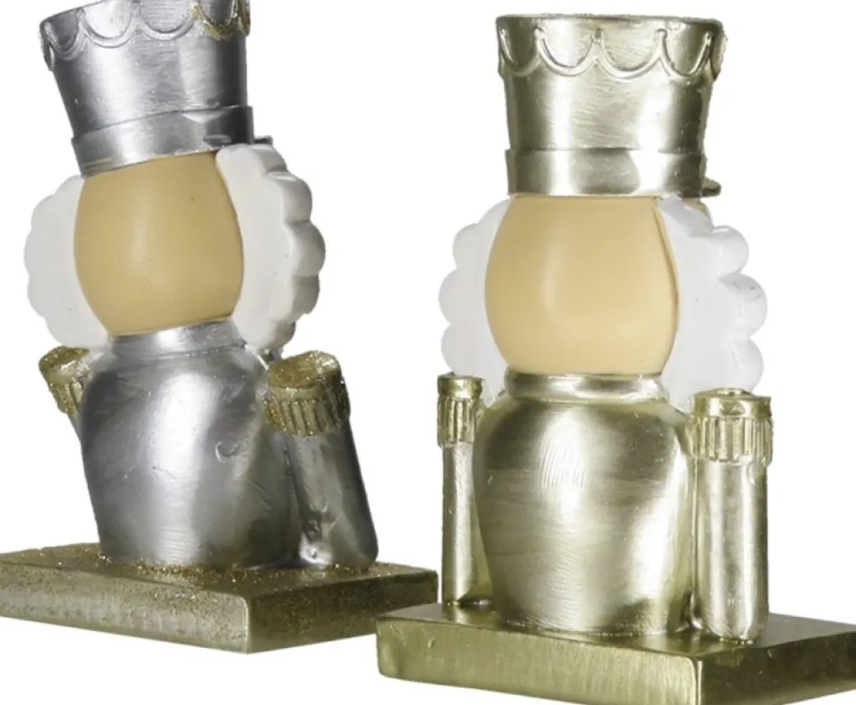 Trendybywave Kerstsokken>Haak Kerstsok Set Van 2 Notenkraker 12 Cm Goudkleurig Kunststof Kerstdecoratie