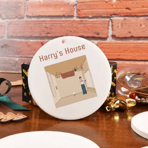 Merkloos Kersthanger>Harry House Christmas Ornament - Ceramic Ornament - Merry Christmas -Kerstversieringen - Kerstcadeaus - Kersthanger - White