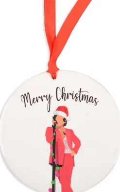 Merkloos Kersthanger>Harry Style Christmas Ornament - Ceramic Ornament - Merry Christmas -Kerstversieringen - Kerstcadeaus - Kersthanger - White