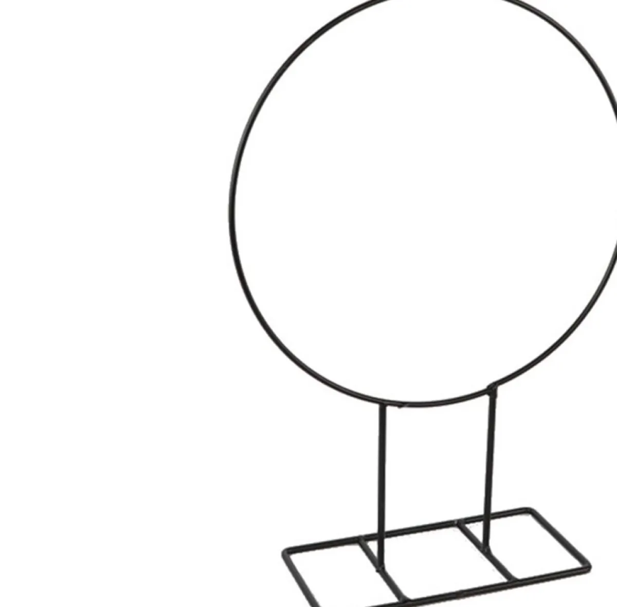 HBX natural living Kerststukjes> Bloemschik Ring Met Standaard Hula Hoop O28X10Xh40Cm Zwart