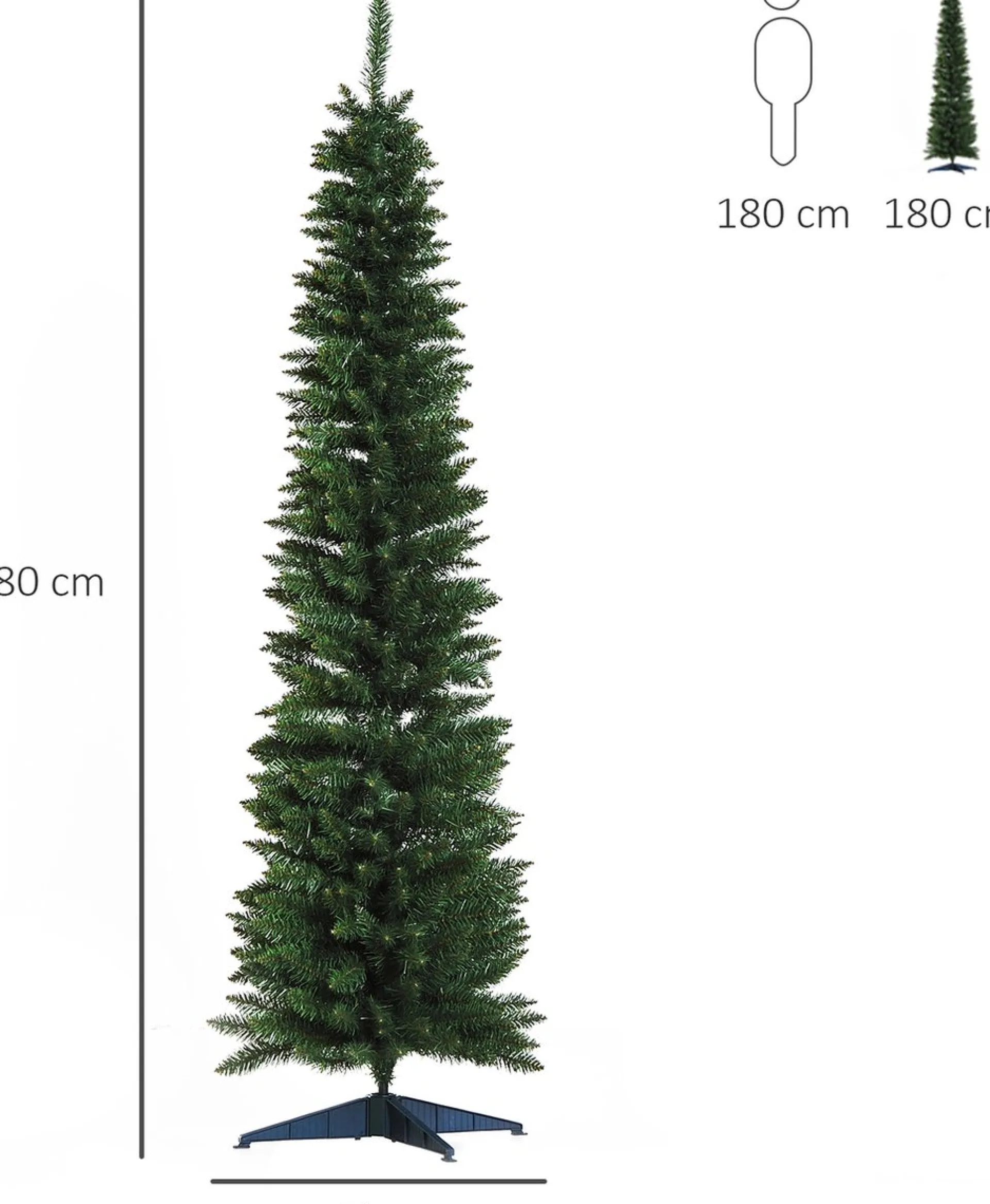 Homcom Kerstboom 390 Takpunten Dennenboom Met Kunststof Standaard 830-182 New