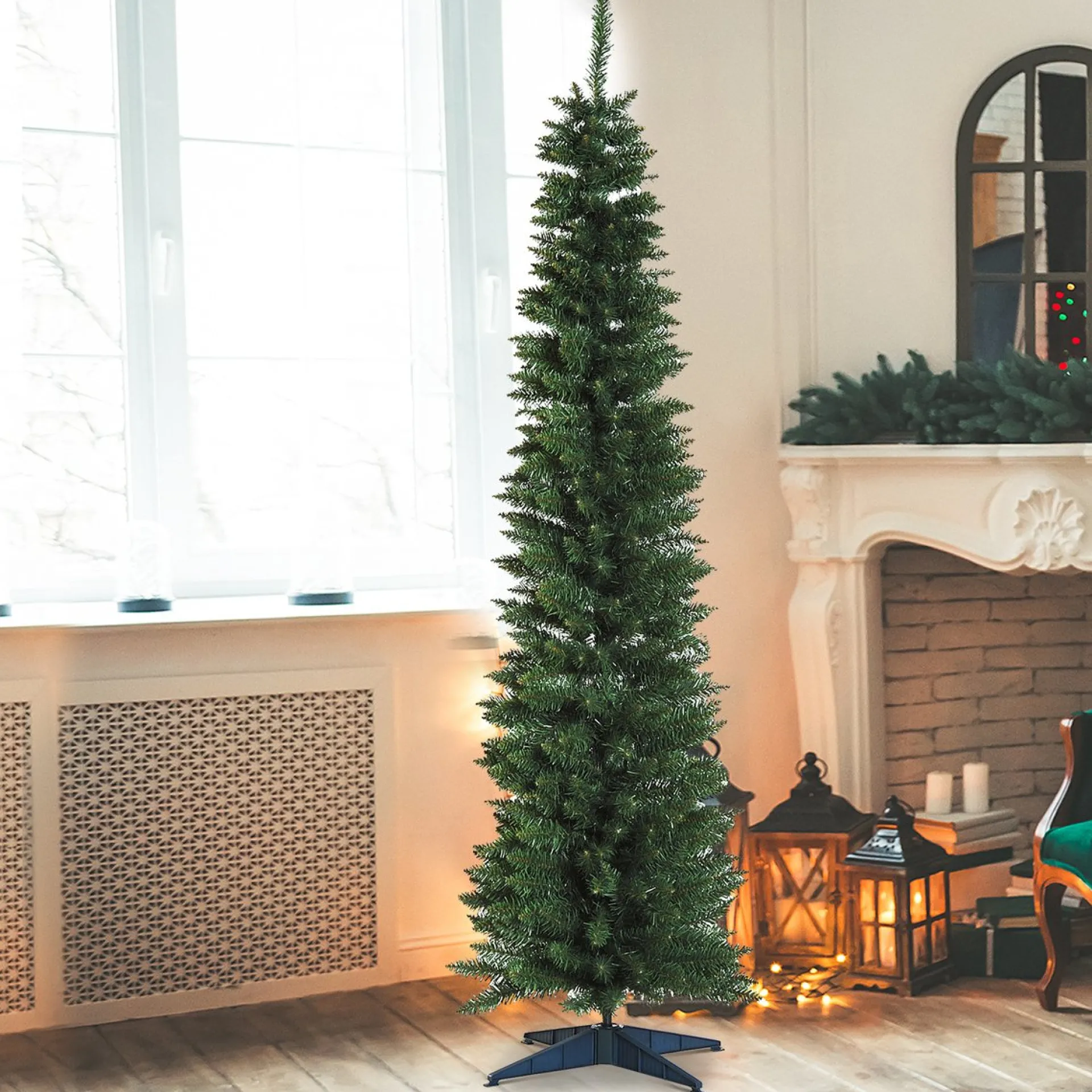 Homcom Kerstboom 390 Takpunten Dennenboom Met Kunststof Standaard 830-182 New
