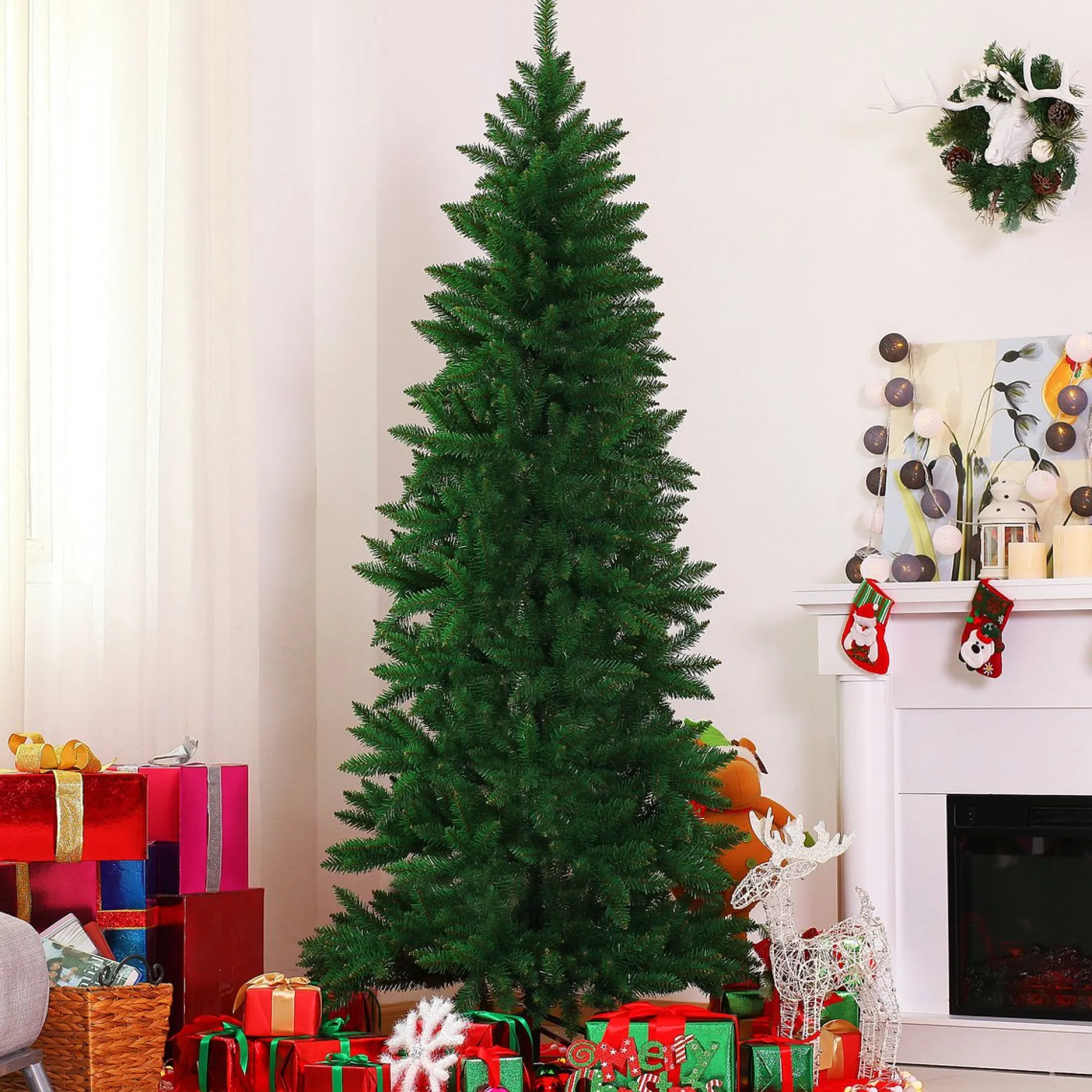 Homcom Kerstboom Kunstkerstboom Dennenboom Met Bessen Metalen Voet Pet 830-183 Cheap