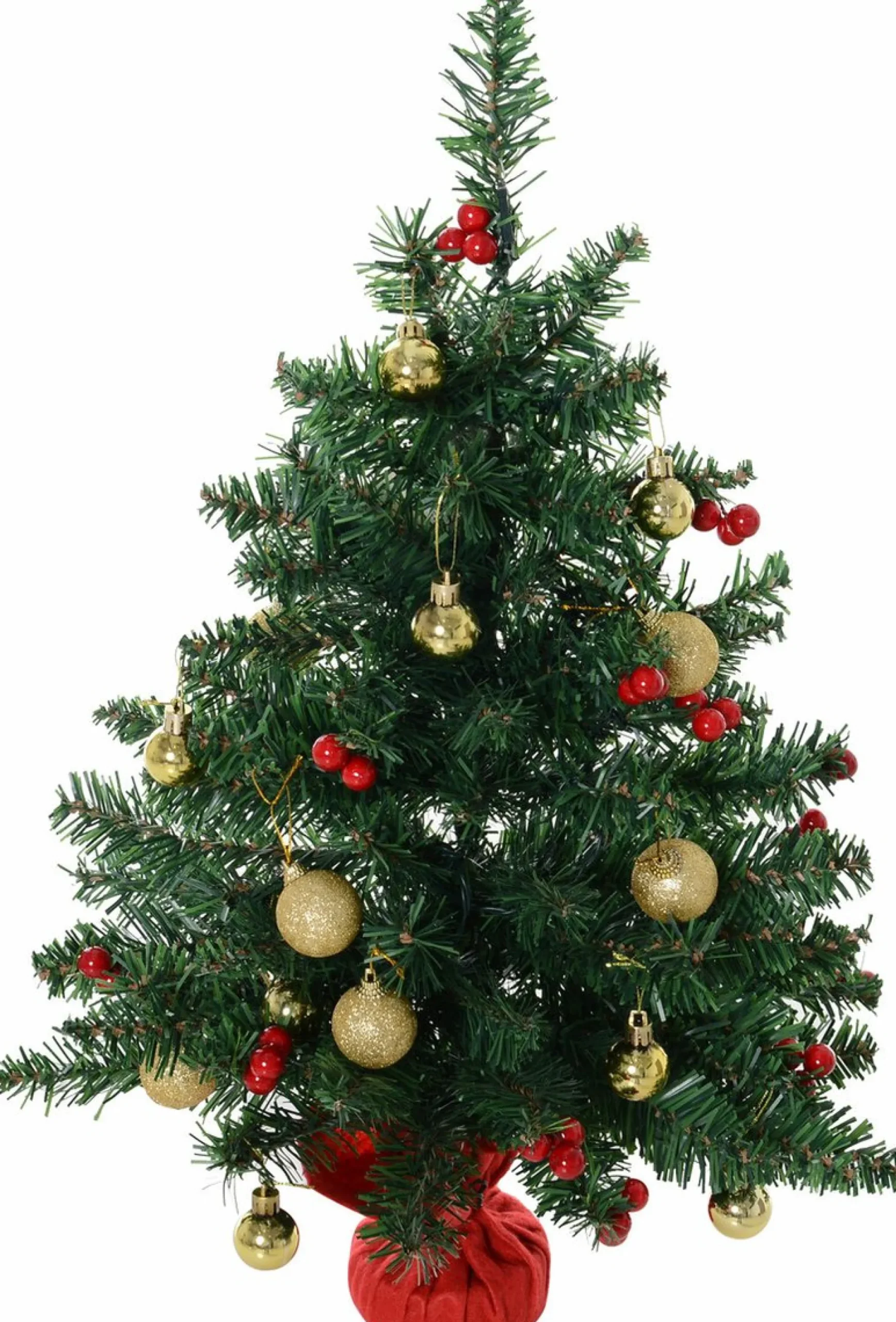 Homcom Kerstboom Met Hulstbessen, Ballen En Led-Verlichting Kerstboom Groen 830-257 Sale