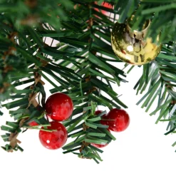 Homcom Kerstboom Met Hulstbessen, Ballen En Led-Verlichting Kerstboom Groen 830-257 Sale