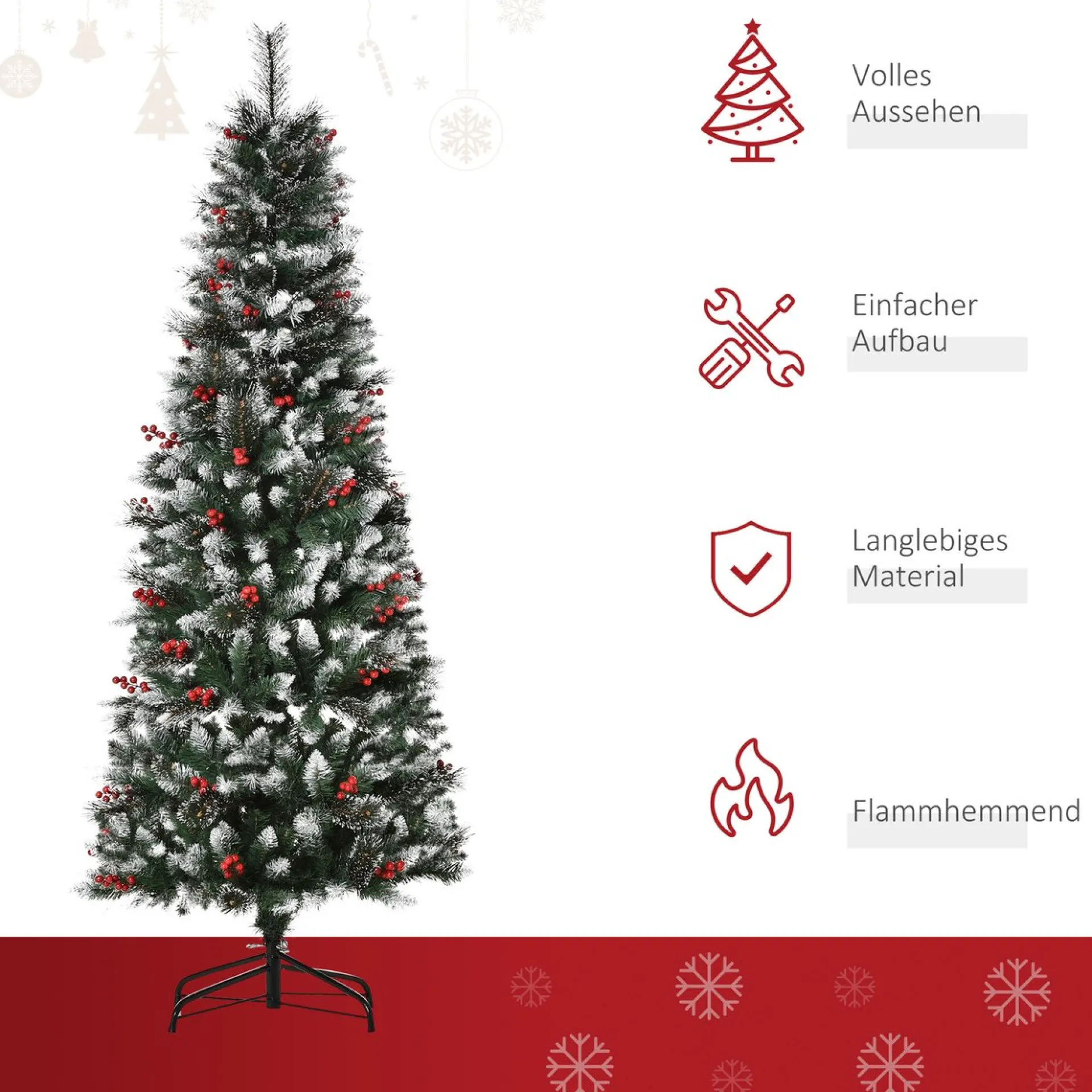 Homcom Kunstkerstboom Met Boomversieringen 830-363V01 Best