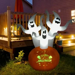 Homcom Opblaasbaar Halloween-Spook Met Pompoen En Lichtjes 844-400 Shop