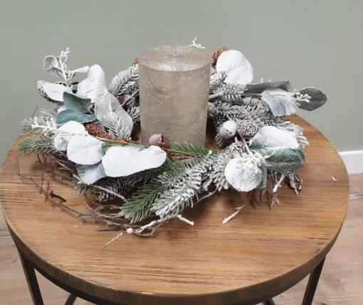 Home u0026 Deco Kerstkransen>Home & Deco Kerstkrans Jack Groen-Wit-Bruin 30 Cm