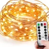 Homèlle Homelle Lichtsnoer - Warm Wit - Werkt Op Batterijen - Koperen Lichtslinger - 10 Meter - 100 Led's - Kerstverlichting Buiten - Kerstversiering - Sfeerlichtjes - Decoratie - Tuinverlichting - Buitenverlichting - Binnen & Buiten Best