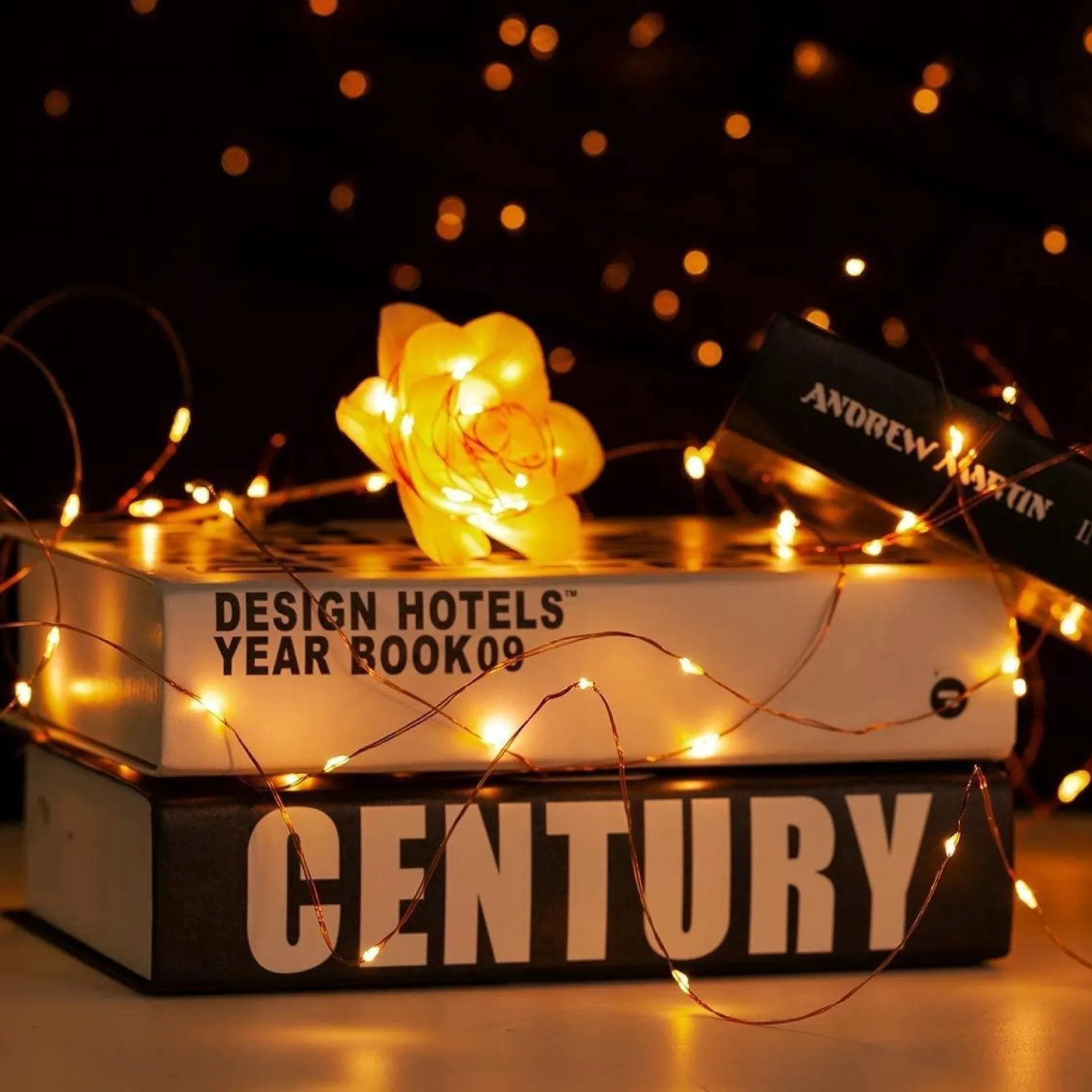 Homèlle Homelle Lichtsnoer - Warm Wit - Werkt Op Batterijen - Koperen Lichtslinger - 10 Meter - 100 Led's - Kerstverlichting Buiten - Kerstversiering - Sfeerlichtjes - Decoratie - Tuinverlichting - Buitenverlichting - Binnen & Buiten Best