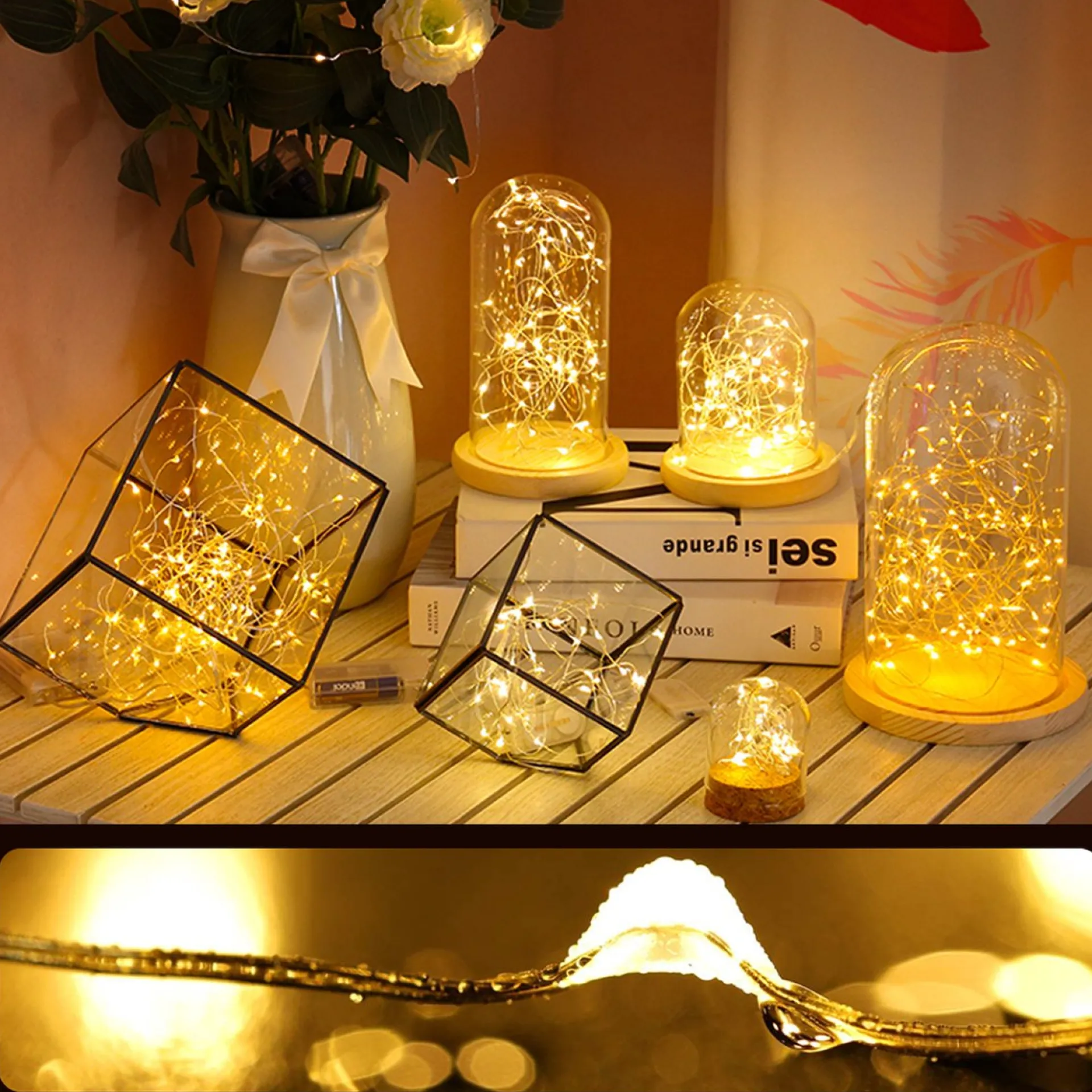 Homezie Fairy Lights - 20 Meter - 200 Leds - Usb - Voor Binnen & Buiten - Lampjes Slinger - Lichtsnoer Binnen & Buiten - Kerstverlichting Flash Sale