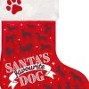 Plenty Gifts Kerstsokken>Honden Kerstsok - Kerst Stocking Santa's Favourite Dog Sok Hond - Rood