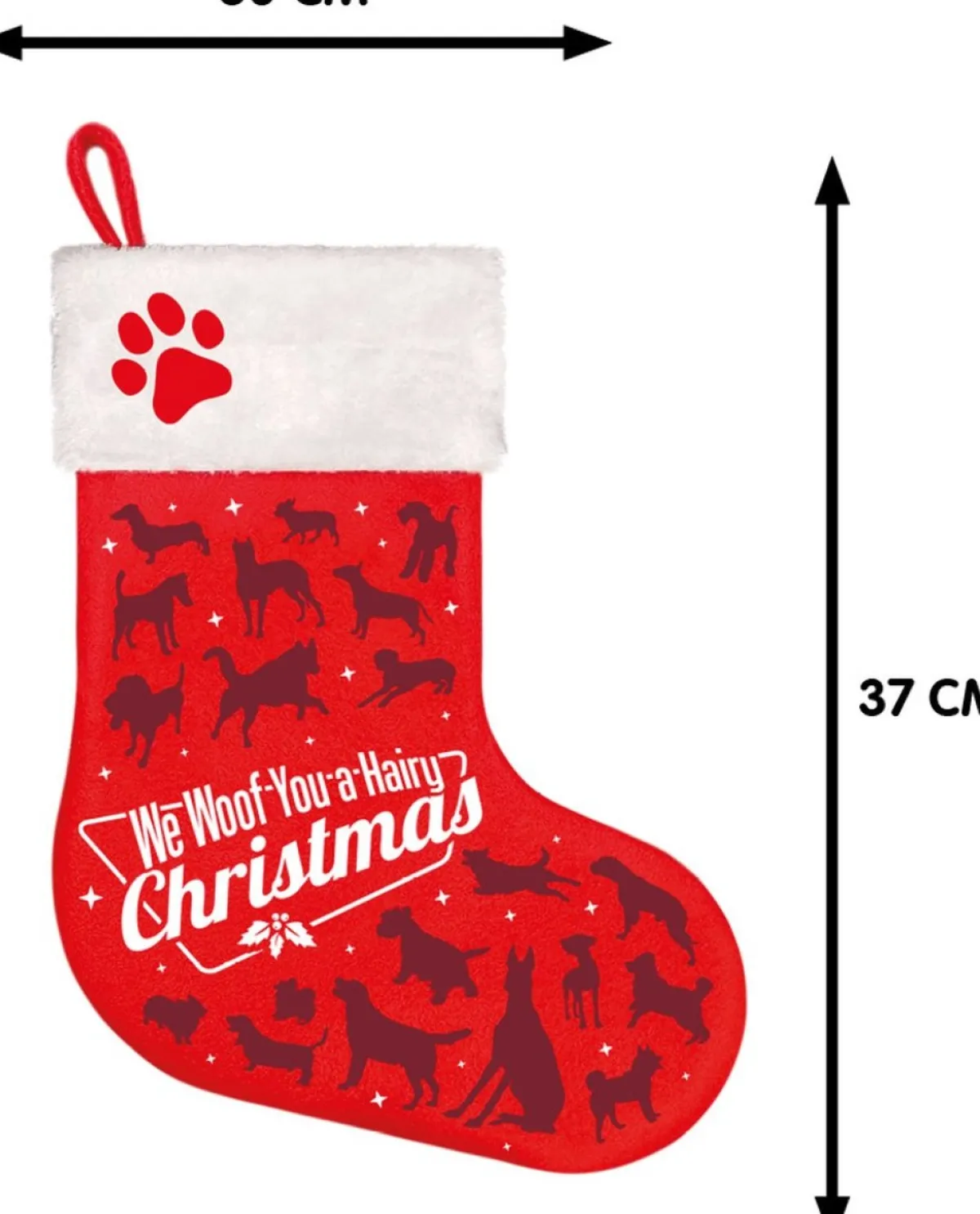 Plenty Gifts Kerstsokken>Honden Kerstsok - Kerst Stocking Santa's Favourite Dog Sok Hond - Rood