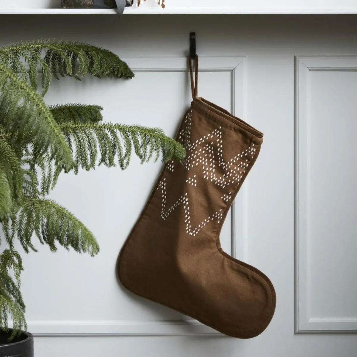 House Doctor Kerstsokken> Kerstsok Noel - Kerstaccessoires - Katoen - 37 Centimeter X 44 Centimeter