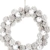 House of Seasons Kerstkransen>House Of Season Kerstkrans Dennenappel - H12 X O38 Cm - Wit