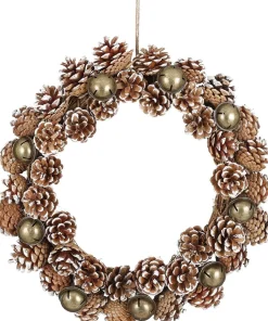House of Seasons Kerstkransen>House Of Season Kerstkrans Dennenappel - H12 X O38 Cm - White Wash