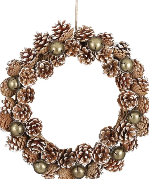 House of Seasons Kerstkransen>House Of Season Kerstkrans Dennenappel - H12 X O38 Cm - White Wash