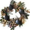House of Seasons Kerststukjes> Kerst Krans Advent Met Kaarsenhouders Goud, D55Cm