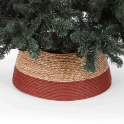 House of Seasons Kerstboomrok - H26 X O58 Cm - Zeegras Donkerrood Store