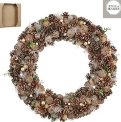 House of Seasons Kerstkransen> Kerstkrans - H11 X O69 Cm - Oranje