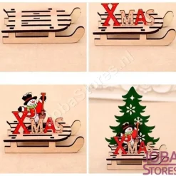 JobaStores® Kerststallen></noscript>Houten Kerst Slee Xmas Kerstman (L)